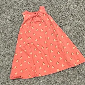 Tea Collection Sleeveless Trapeze dress with Rainbow Pattern, size 8